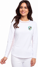 Load image into Gallery viewer, IBKUL Long Sleeve Crew Neck with Mesh with the New York Croquet Club logo