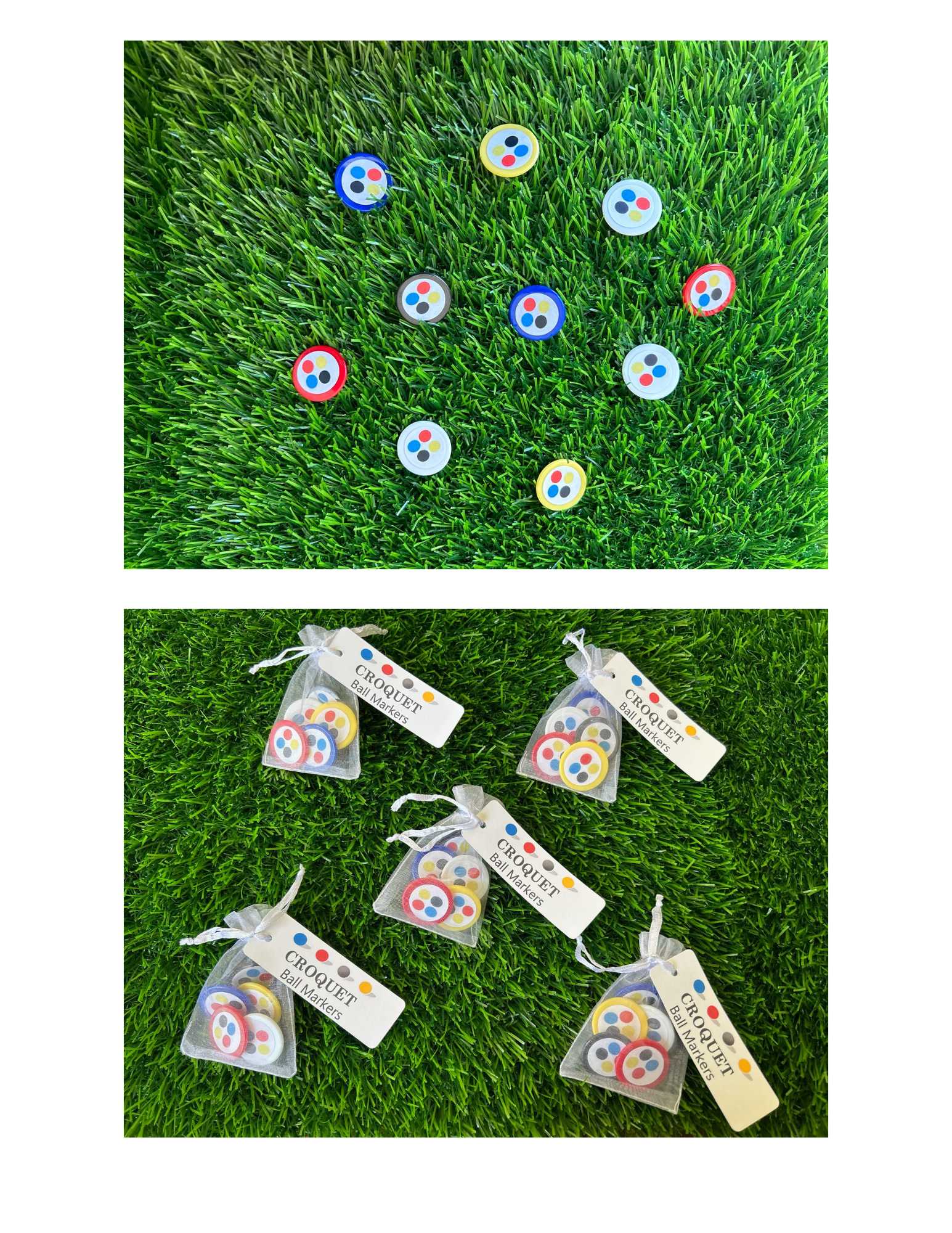 Ball Markers in a Gift Bag White Tie Croquet