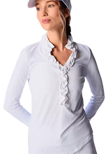 Load image into Gallery viewer, Double Ruffle UPF 50+ V Neck Top