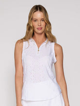 Load image into Gallery viewer, Sleeveless Eyelet Polo UPF 50+