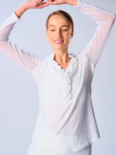 Load image into Gallery viewer, Eyelet Ruffle V Neck Top -UPF 50+