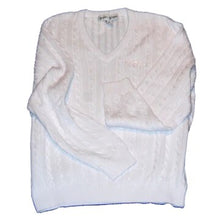 Load image into Gallery viewer, Green Grass Cotton Cable Sweater with the Glencoe Croquet Club Logo
