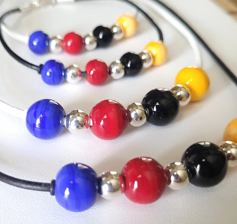 Hand Made Glass Bead Croquet Jewelry White Tie Croquet