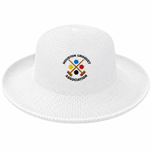 Load image into Gallery viewer, Wallaroo Woven  Sun Protection Hat with the Houston Croquet Club logo
