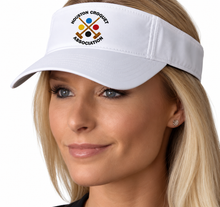Load image into Gallery viewer, Cotton Twill Visor with Houston Croquet Association logo
