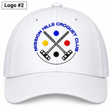 Load image into Gallery viewer, Wind Resistant Sun Protection Hat SPF 50 with the Mission Hills Croquet logo
