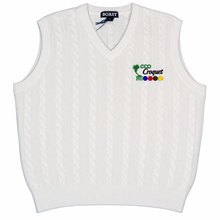 Load image into Gallery viewer, Green Grass Cotton Cable Vest with the CCO Logo
