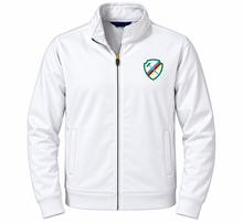 Load image into Gallery viewer, Green Grass Men's Warm Up Jacket with the New York Croquet Club logo
