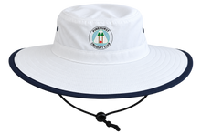 Load image into Gallery viewer, Seabird Sport Vented Sun Protection Hat 50+UPF Embroidered with the  Pinehurst Croquet Club logo
