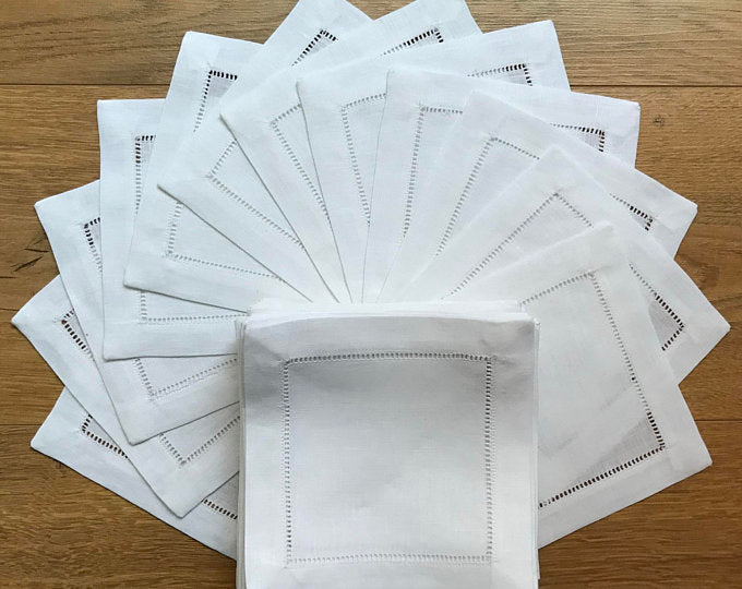 Linen Cocktail Napkins Embroidered with Your Club Logo
