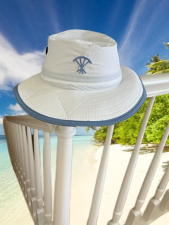 Sun Protection Hat with Slate Blue Trim- UPF 50+